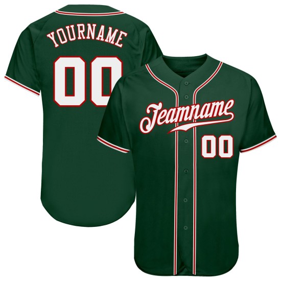 Custom Green White-Red Authentic rugby Jersey Custom Green White-Red Authentic rugby Jersey
