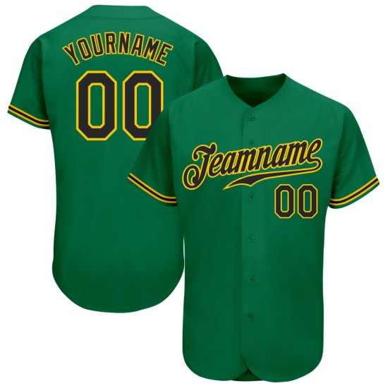 Custom Kelly Green Black-Gold Authentic rugby Jersey Custom Kelly Green Black-Gold Authentic rugby Jersey