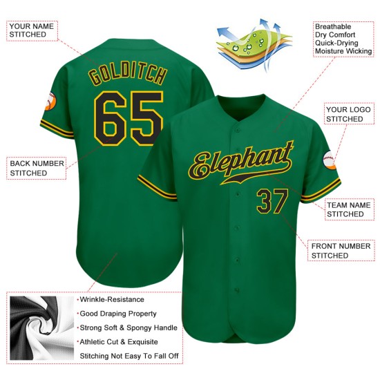 Custom Kelly Green Black-Gold Authentic rugby Jersey Custom Kelly Green Black-Gold Authentic rugby Jersey