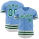 Custom Light Blue Kelly Green-White Line Authentic rugby Jersey Custom Light Blue Kelly Green-White Line Authentic rugby Jersey