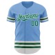 Custom Light Blue Kelly Green-White Line Authentic rugby Jersey Custom Light Blue Kelly Green-White Line Authentic rugby Jersey