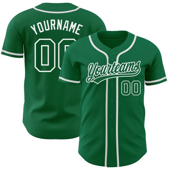 Custom Kelly Green Kelly Green-White Authentic rugby Jersey Custom Kelly Green Kelly Green-White Authentic rugby Jersey