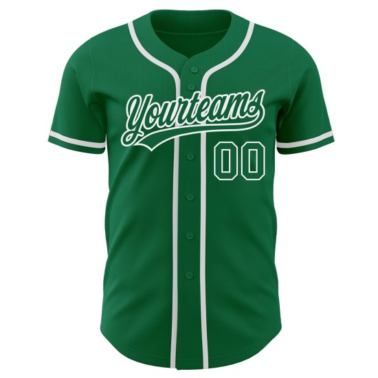 Custom Kelly Green Kelly Green-White Authentic rugby Jersey Custom Kelly Green Kelly Green-White Authentic rugby Jersey