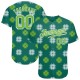 Custom Kelly Green Neon Green-White 3D Pattern Design Authentic St. Patrick’s Day rugby Jersey Custom Kelly Green Neon Green-White 3D Pattern Design Authentic St. Patrick’s Day rugby Jersey