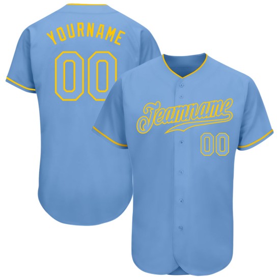 Custom Light Blue Light Blue-Gold Authentic rugby Jersey Custom Light Blue Light Blue-Gold Authentic rugby Jersey