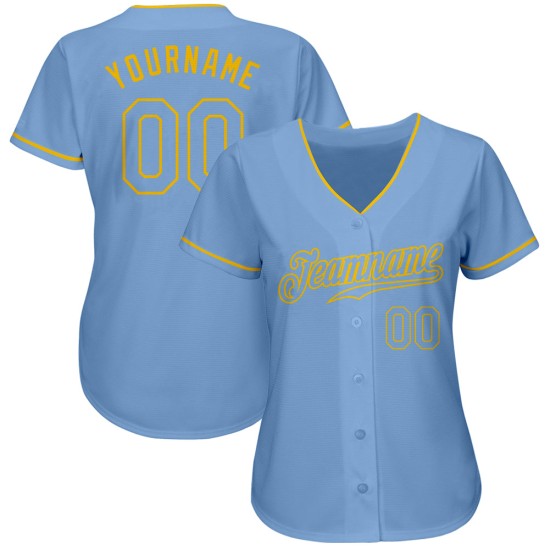 Custom Light Blue Light Blue-Gold Authentic rugby Jersey Custom Light Blue Light Blue-Gold Authentic rugby Jersey
