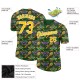 Custom Kelly Green Yellow-White 3D Pattern Design Holiday Party Mask Performance T-Shirt Custom Kelly Green Yellow-White 3D Pattern Design Holiday Party Mask Performance T-Shirt