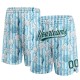 Custom Light Blue Midnight Green-White 3D Pattern Coral Fish And Seahorse Authentic Shorts Custom Light Blue Midnight Green-White 3D Pattern Coral Fish And Seahorse Authentic Shorts