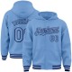 Custom Light Blue Navy Bomber Full-Snap Varsity Letterman Hoodie Jacket Custom Light Blue Navy Bomber Full-Snap Varsity Letterman Hoodie Jacket
