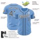 Custom Light Blue White Pinstripe Steel Gray Authentic rugby Jersey Custom Light Blue White Pinstripe Steel Gray Authentic rugby Jersey