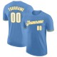 Custom Light Blue White-Gold Performance T-Shirt Custom Light Blue White-Gold Performance T-Shirt