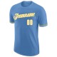 Custom Light Blue White-Gold Performance T-Shirt Custom Light Blue White-Gold Performance T-Shirt