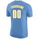 Custom Light Blue White-Gold Performance T-Shirt Custom Light Blue White-Gold Performance T-Shirt