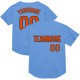 Custom Light Blue Orange-Black Mesh Authentic Throwback rugby Jersey Custom Light Blue Orange-Black Mesh Authentic Throwback rugby Jersey