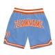 Custom Light Blue Orange-White Authentic Throwback Shorts Custom Light Blue Orange-White Authentic Throwback Shorts