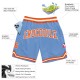 Custom Light Blue Orange-White Authentic Throwback Shorts Custom Light Blue Orange-White Authentic Throwback Shorts