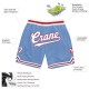 Custom Light Blue White-Red Authentic Throwback Shorts Custom Light Blue White-Red Authentic Throwback Shorts