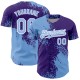 Custom Light Blue Purple-White 3D Pattern Design Abstract Brush Stroke Authentic rugby Jersey Custom Light Blue Purple-White 3D Pattern Design Abstract Brush Stroke Authentic rugby Jersey