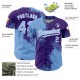 Custom Light Blue Purple-White 3D Pattern Design Abstract Brush Stroke Authentic rugby Jersey Custom Light Blue Purple-White 3D Pattern Design Abstract Brush Stroke Authentic rugby Jersey