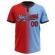 Custom Light Blue Red-Black Gradient Fashion Two-Button Unisex Jersey Custom Light Blue Red-Black Gradient Fashion Two-Button Unisex Jersey