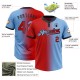 Custom Light Blue Red-Black Gradient Fashion Two-Button Unisex Jersey Custom Light Blue Red-Black Gradient Fashion Two-Button Unisex Jersey