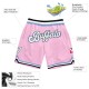 Custom Light Pink White-Light Blue Authentic Throwback Shorts Custom Light Pink White-Light Blue Authentic Throwback Shorts