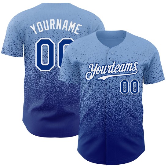 Custom Light Blue Royal-White Authentic Fade Fashion rugby Jersey Custom Light Blue Royal-White Authentic Fade Fashion rugby Jersey