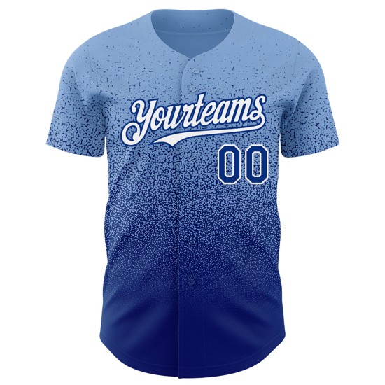 Custom Light Blue Royal-White Authentic Fade Fashion rugby Jersey Custom Light Blue Royal-White Authentic Fade Fashion rugby Jersey