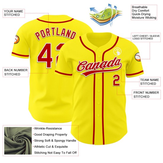 Custom Light Yellow Red-White Authentic rugby Jersey Custom Light Yellow Red-White Authentic rugby Jersey