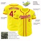 Custom Light Yellow Red-White Authentic rugby Jersey Custom Light Yellow Red-White Authentic rugby Jersey