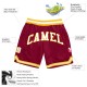 Custom Maroon White-Gold Authentic Throwback Shorts Custom Maroon White-Gold Authentic Throwback Shorts