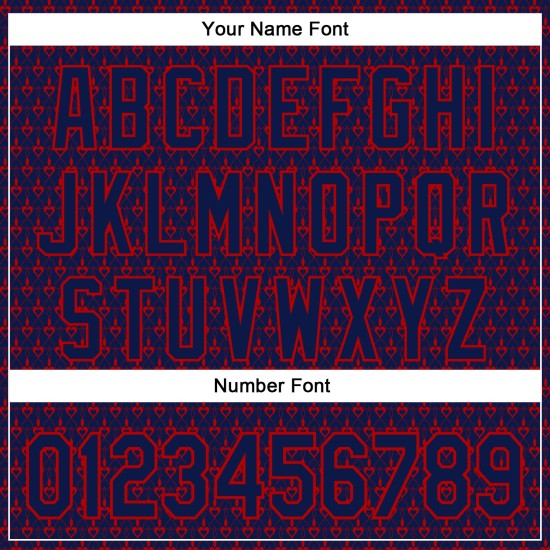 Custom Navy Red 3D Pattern Design Hearts Authentic rugby Jersey Custom Navy Red 3D Pattern Design Hearts Authentic rugby Jersey