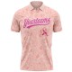Custom Medium Pink Pink-White 3D Pink Ribbon Breast Cancer Awareness Month Women Health Care Support Performance Polo Shirt Custom Medium Pink Pink-White 3D Pink Ribbon Breast Cancer Awareness Month Women Health Care Support Performance Polo Shirt