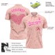 Custom Medium Pink Pink-White 3D Pink Ribbon Breast Cancer Awareness Month Women Health Care Support Performance Polo Shirt Custom Medium Pink Pink-White 3D Pink Ribbon Breast Cancer Awareness Month Women Health Care Support Performance Polo Shirt