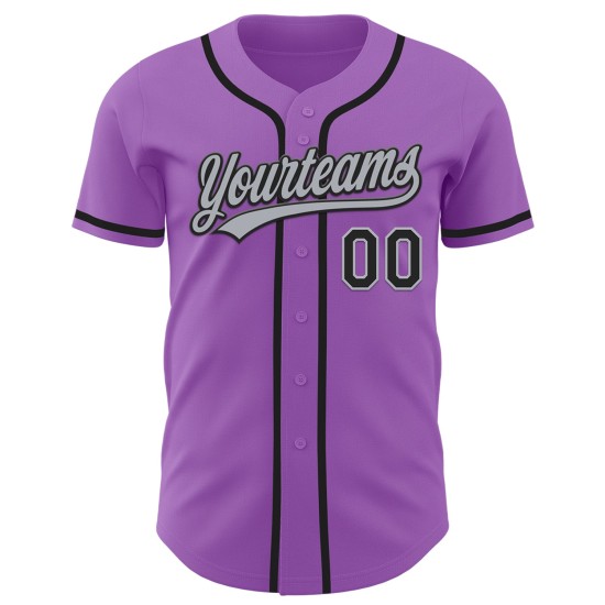 Custom Medium Purple Black-Gray Authentic rugby Jersey Custom Medium Purple Black-Gray Authentic rugby Jersey