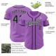 Custom Medium Purple Black-Gray Authentic rugby Jersey Custom Medium Purple Black-Gray Authentic rugby Jersey