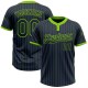 Custom Navy Neon Green Pinstripe Neon Green Two-Button Unisex Jersey Custom Navy Neon Green Pinstripe Neon Green Two-Button Unisex Jersey