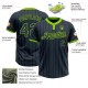 Custom Navy Neon Green Pinstripe Neon Green Two-Button Unisex Jersey Custom Navy Neon Green Pinstripe Neon Green Two-Button Unisex Jersey
