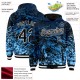 Custom Navy Black-Light Blue Tuna Fish Fishing 3D Bomber Full-Snap Varsity Letterman Hoodie Jacket Custom Navy Black-Light Blue Tuna Fish Fishing 3D Bomber Full-Snap Varsity Letterman Hoodie Jacket