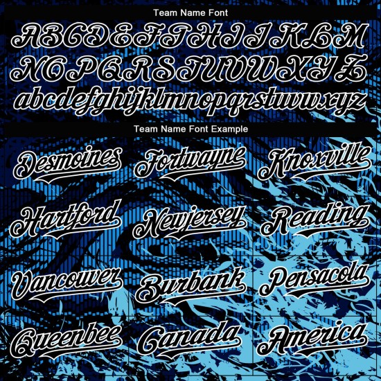 Custom Navy Black-Light Blue Tuna Fish Fishing 3D Bomber Full-Snap Varsity Letterman Hoodie Jacket Custom Navy Black-Light Blue Tuna Fish Fishing 3D Bomber Full-Snap Varsity Letterman Hoodie Jacket