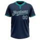 Custom Navy Teal Pinstripe Gray Two-Button Unisex Jersey Custom Navy Teal Pinstripe Gray Two-Button Unisex Jersey
