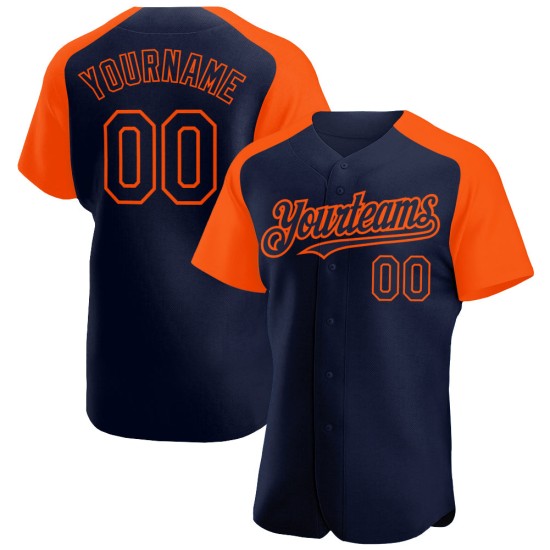 Custom Navy Orange Authentic Raglan Sleeves rugby Jersey Custom Navy Orange Authentic Raglan Sleeves rugby Jersey