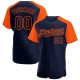 Custom Navy Orange Authentic Raglan Sleeves rugby Jersey Custom Navy Orange Authentic Raglan Sleeves rugby Jersey