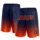 Custom Navy Orange Pinstripe Fade Fashion Authentic Shorts Custom Navy Orange Pinstripe Fade Fashion Authentic Shorts