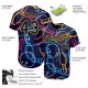 Custom Navy Gold 3D Pattern Design Bowling Authentic rugby Jersey Custom Navy Gold 3D Pattern Design Bowling Authentic rugby Jersey