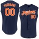 Custom Navy Orange-White Authentic Sleeveless rugby Jersey Custom Navy Orange-White Authentic Sleeveless rugby Jersey