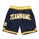 Custom Navy White-Gold Authentic Throwback Shorts Custom Navy White-Gold Authentic Throwback Shorts