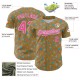 Custom Old Gold Pink-White 3D Pattern Design Geometric Shape Authentic rugby Jersey Custom Old Gold Pink-White 3D Pattern Design Geometric Shape Authentic rugby Jersey