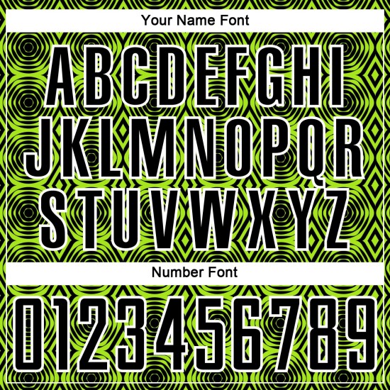 Custom Neon Green Black-White Geometric Shapes Sublimation Uniform Jersey Custom Neon Green Black-White Geometric Shapes Sublimation Uniform Jersey