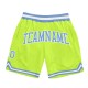 Custom Neon Green Light Blue-White Authentic Throwback Shorts Custom Neon Green Light Blue-White Authentic Throwback Shorts